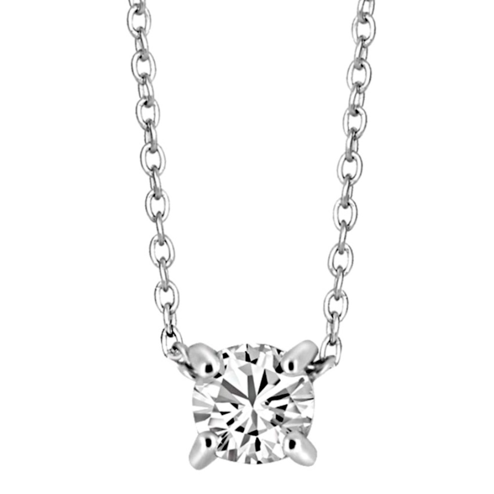 PARIS JEWELLERS 16” + 1” Cubic Zirconia Necklace in Sterling Silver